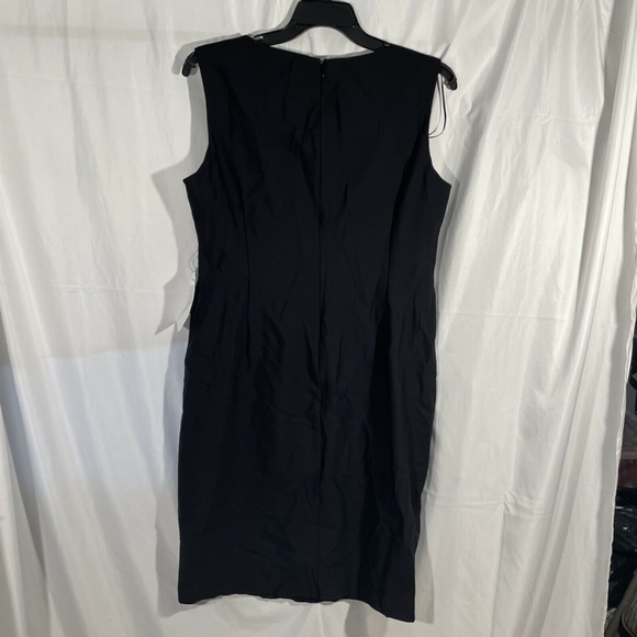 NEW Alex Evenings [ PLUS 16W ] Embellished Neck Ruched Sheath Dress Black‎ - Picture 11 of 12